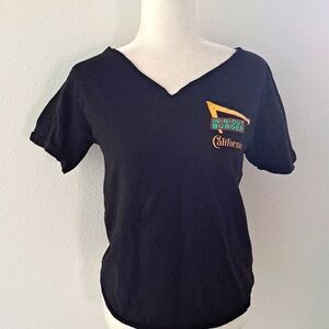In n Out Burger California Sunset V-neck Black Sjirt size Small